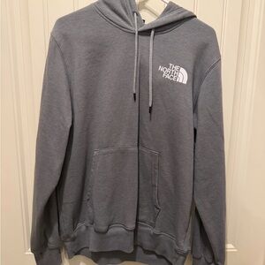 The North Face Gray Hooded Sweatshirt with Logo Tag